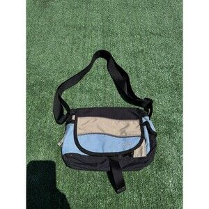 LL Bean Messenger Crossbody Bag Baby Blue Side Bag Embroidered Nylon
